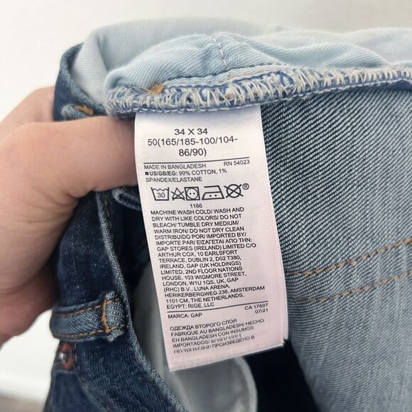 [Gap] Slim Leg GapFlex Stretch Denim Resin Dark Blue Wash Jeans Size 34x34 Men's - Picture 11 of 11